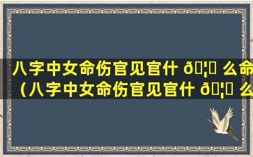 八字中女命伤官见官什 🦉 么命（八字中女命伤官见官什 🦋 么命好）